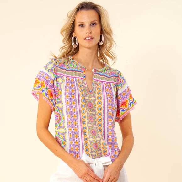 Hale Bob Multicolor Bohemian Blouse - Picture 1 of 14